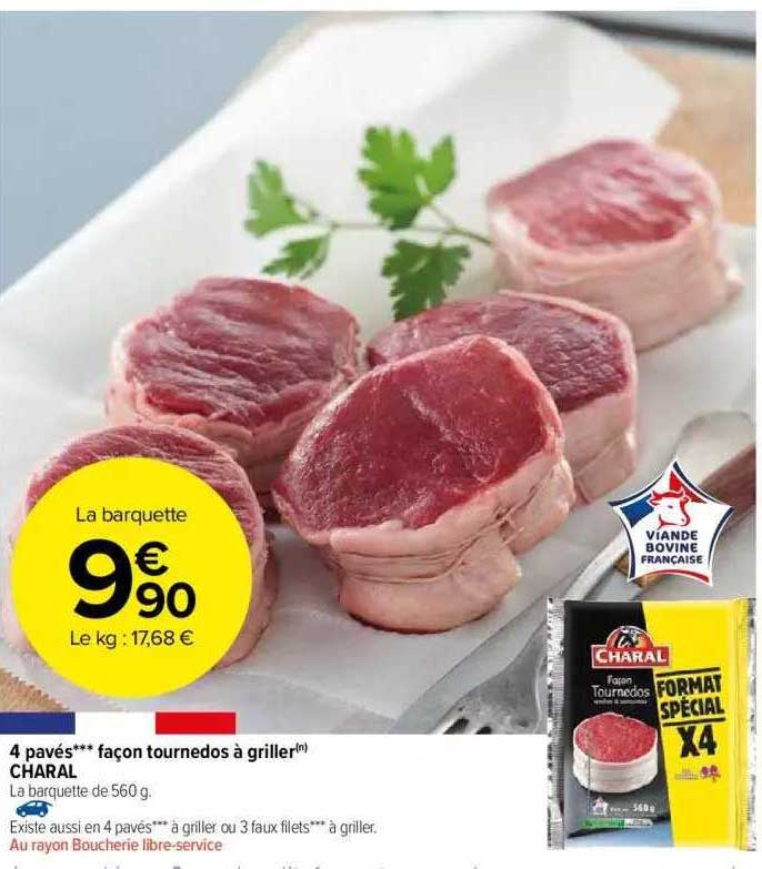 4 paves facon tournedos a griller Charal