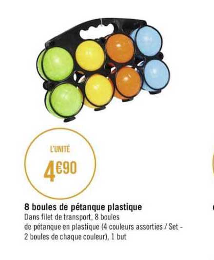 8 boules de pétanque plastique