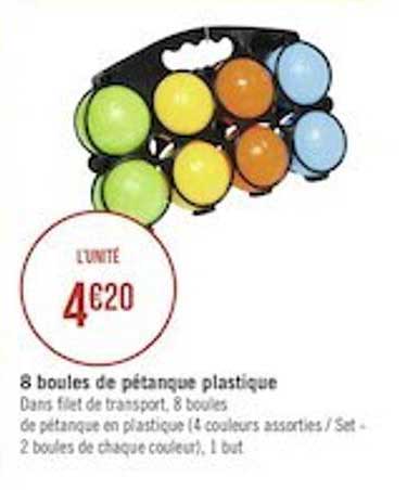 8 boules de pétanque plastique