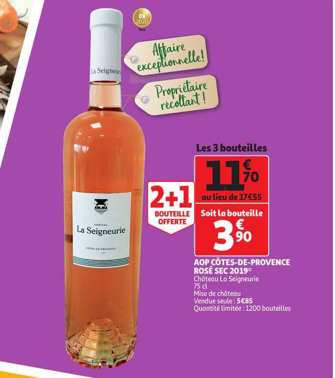 aop côtes-de-provence rosé sec 2019 château la seigneurie