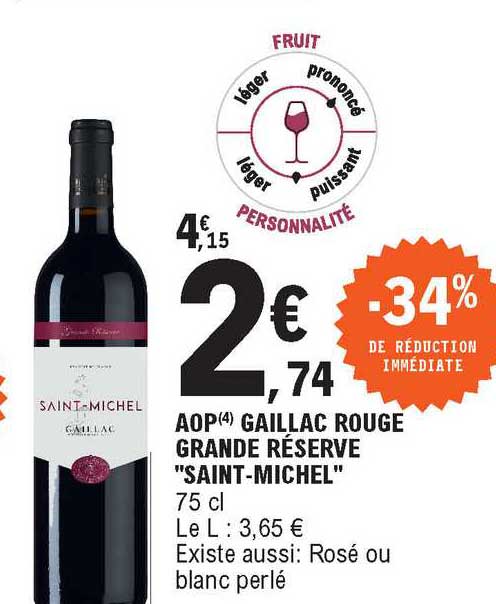 aop gaillac rouge grande réserve saint-michel -34% de réduction immédiate