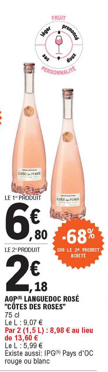 Aop Languedoc Rosé Côtes Des Roses -68% Sur Le 2e Produit Acheté