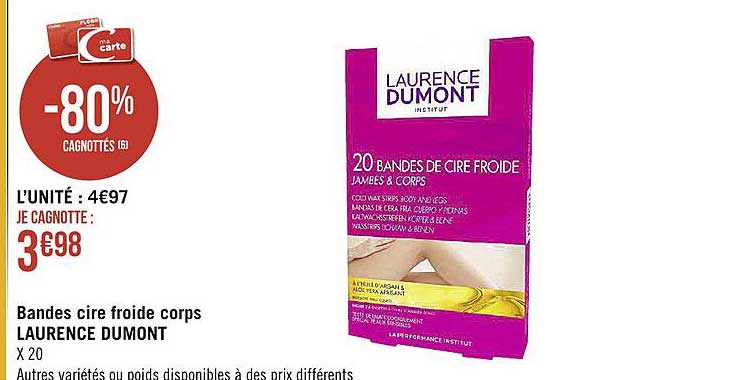 Bandes cire froide corps Laurence Dumont