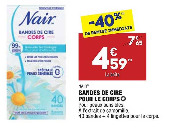 Bandes De Cire Pour Le Corps Nair