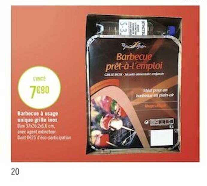 barbecue à usage unique grille inox