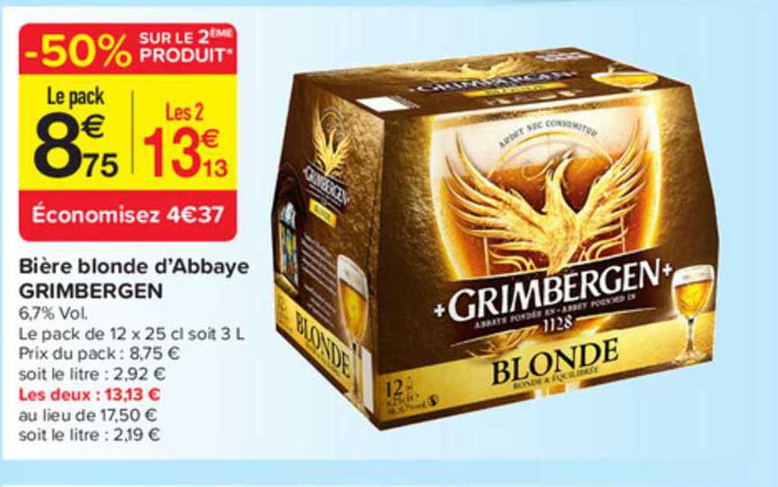 Bière Blonde D'abbaye Grimbergen