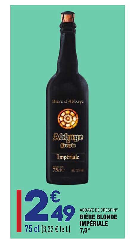 bière blonde impériale abbaye de crespin