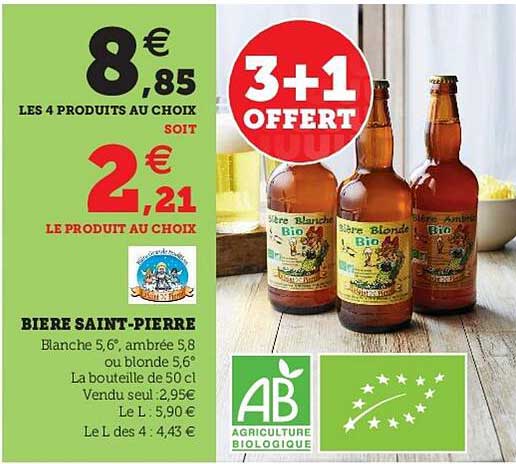 bière saint-pierre 3+1 offert