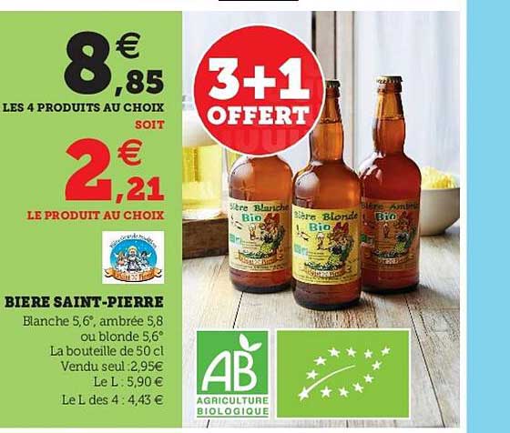 bière saint-pierre 3+1 offert