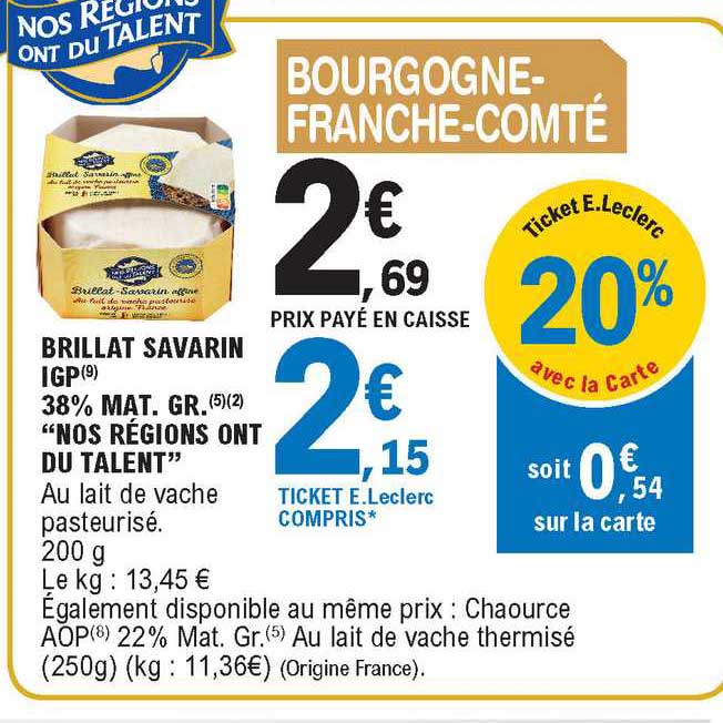 brillat savarin igp 38% mat.gr nos régions ont du talent
