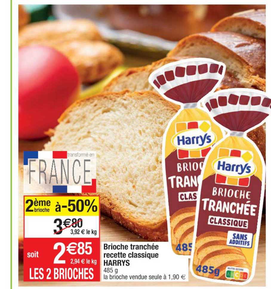 Brioche Tranchée Recette Classique Harrys 2ème Brioche à -50%