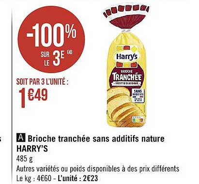 Brioche Tranchée Sans Additifs Nature Harry's