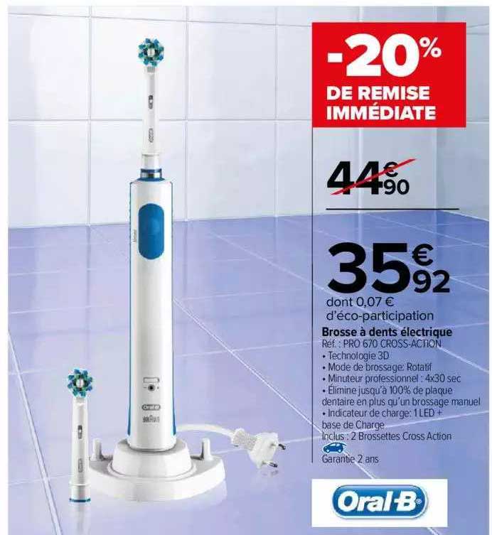 brosse à dents électrique oral-b -20% de remise immédiate