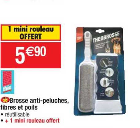brosse anti-peluches fibres et poils