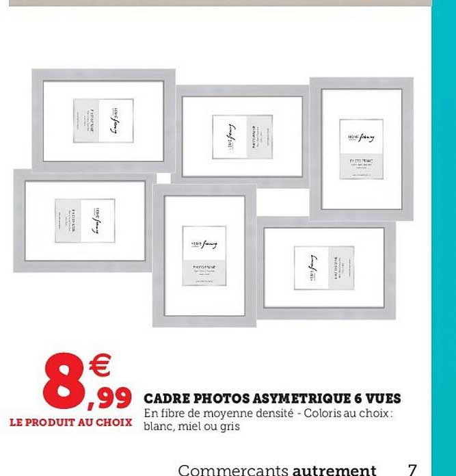 cadre photos asymétrique 6 vues