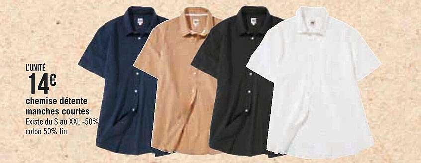 chemise détente manches courtes