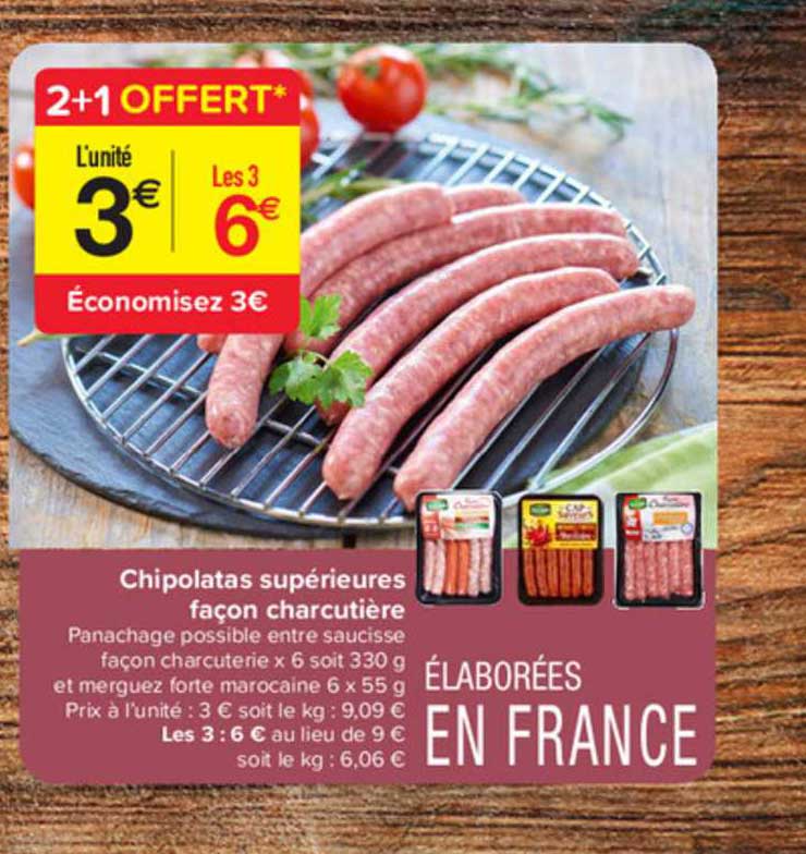 chipolatas supérieures façon charcutière