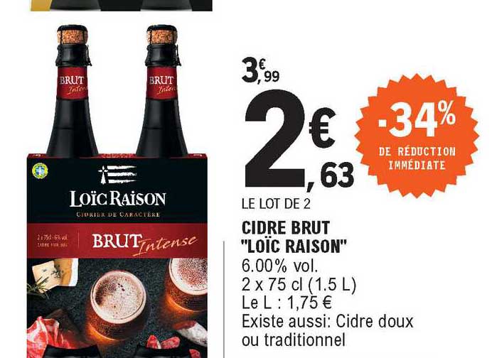 cidre burt loïc raison -34% de réduction immédiate