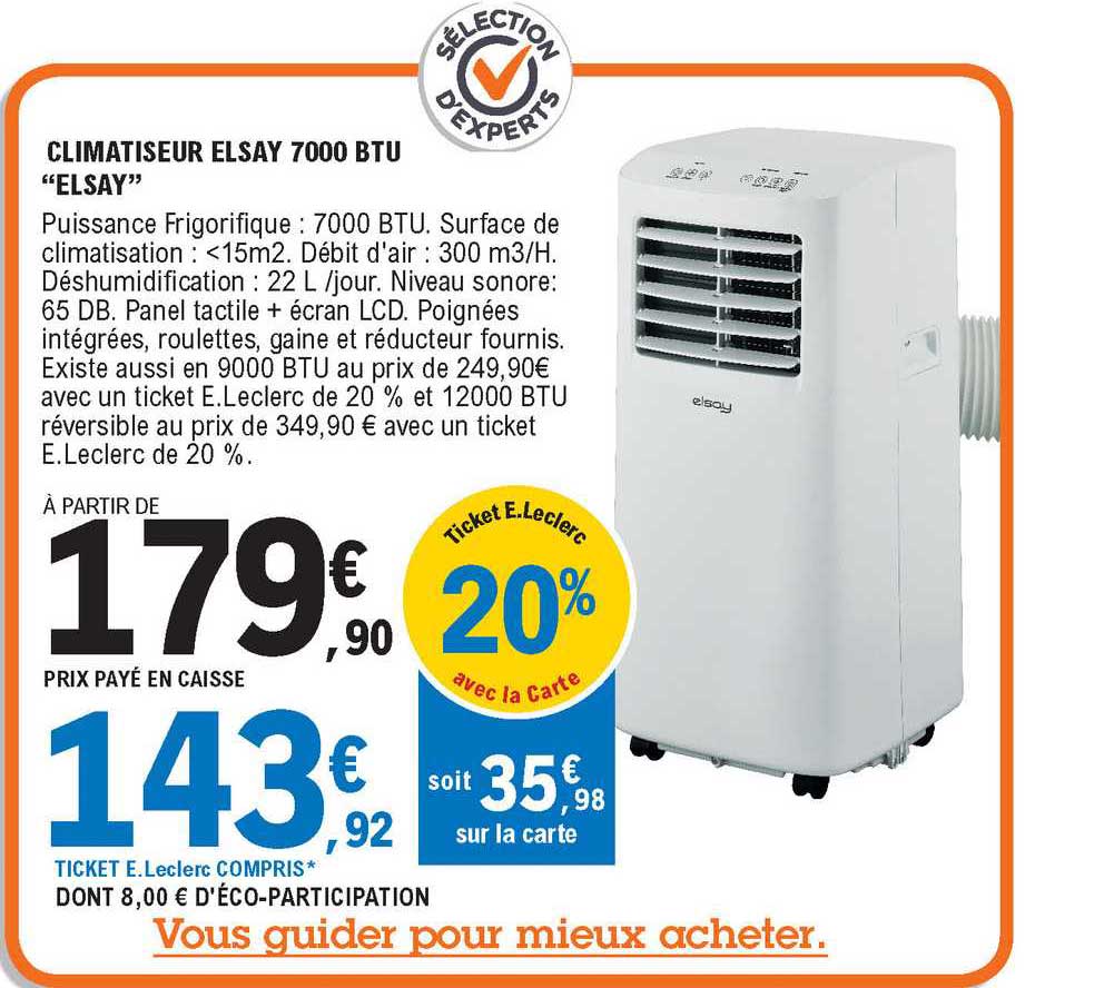 Climatiseur Elssay 7000 Btu Elsay