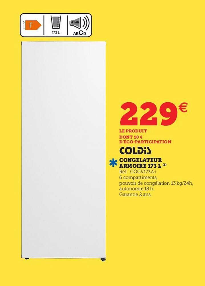 Coldis Congélateur Armoire 173 L