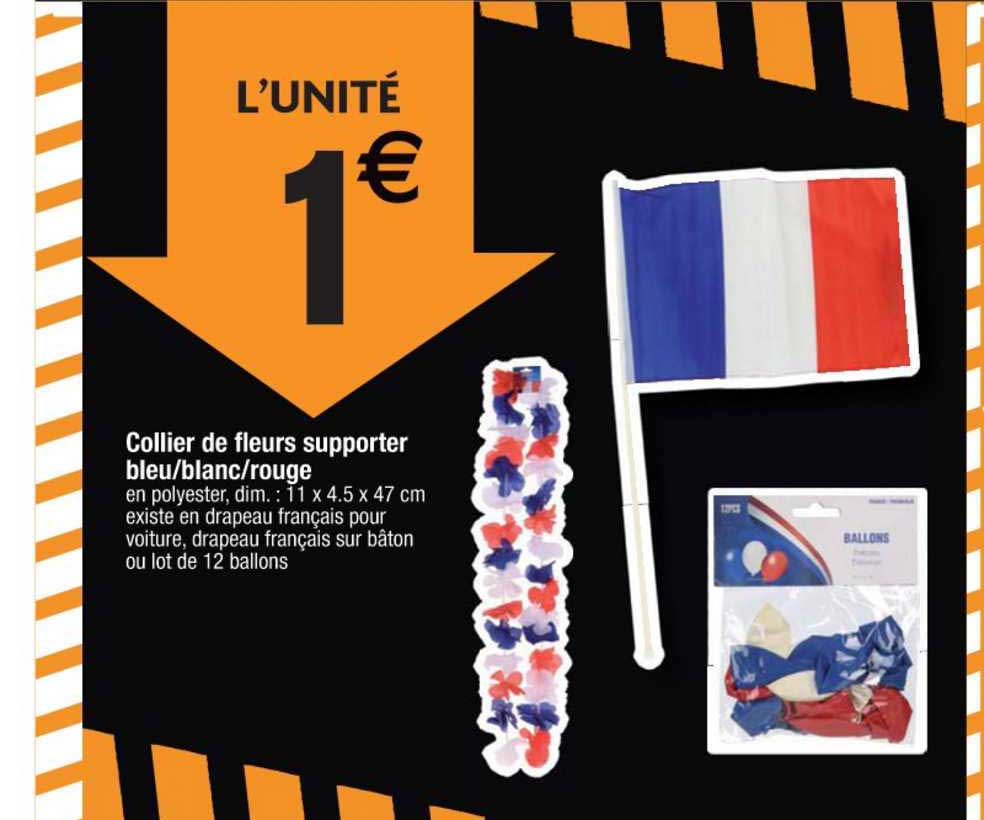 Collier De Fleurs Supporter Bleu Blanc Rouge