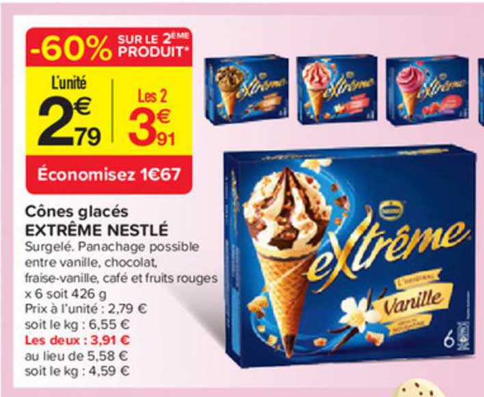 Cônes Glacés Extrême Nestlé