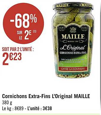 cornichons extra-fins l'original maille