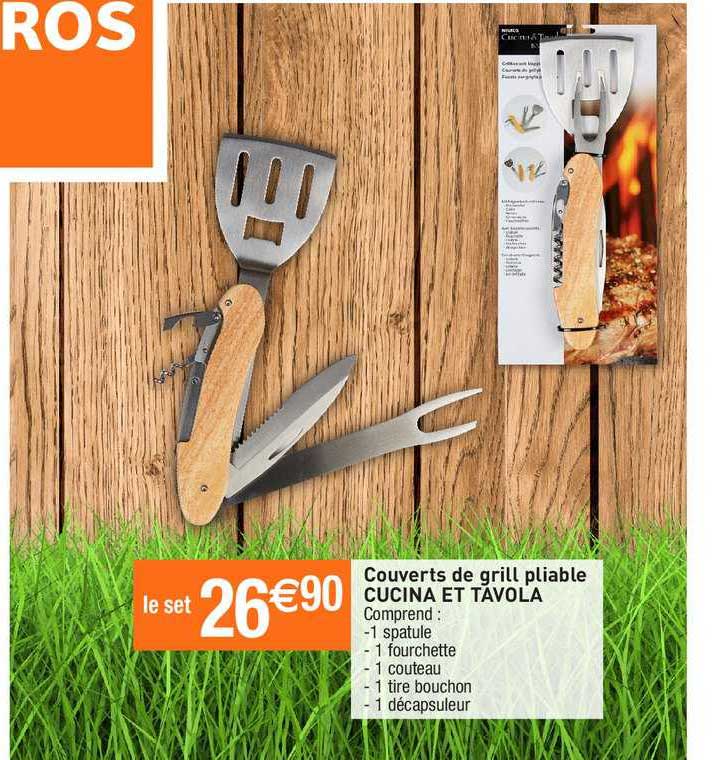 couverts de grill pliable cucina et tavola