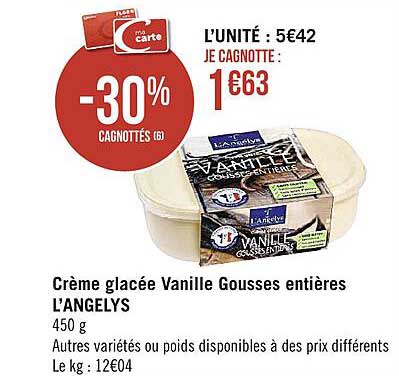 crème glacée vanille gousses entières l'angelys