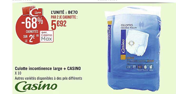 Culotte Incontinence Large +Casino