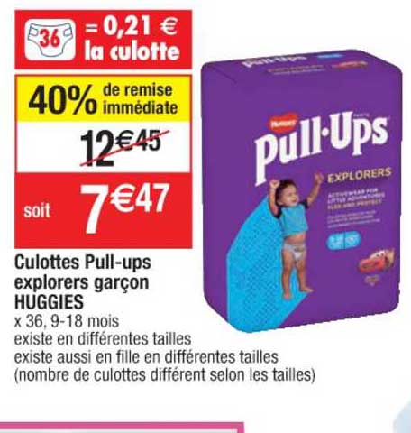 Culottes Pull-ups Explorers Garçon Huggies 40% De Remise Immédiate