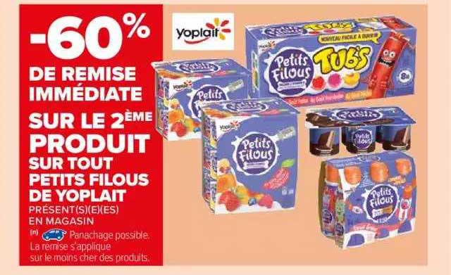 De Remise Immediate Sur Le 2eme Produit Sur Tour Petits Filous De Yoplait