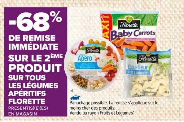 De Remise Immediate Sur Le 2eme Produit Sur Tous Les Legumes Aperitifs Florette