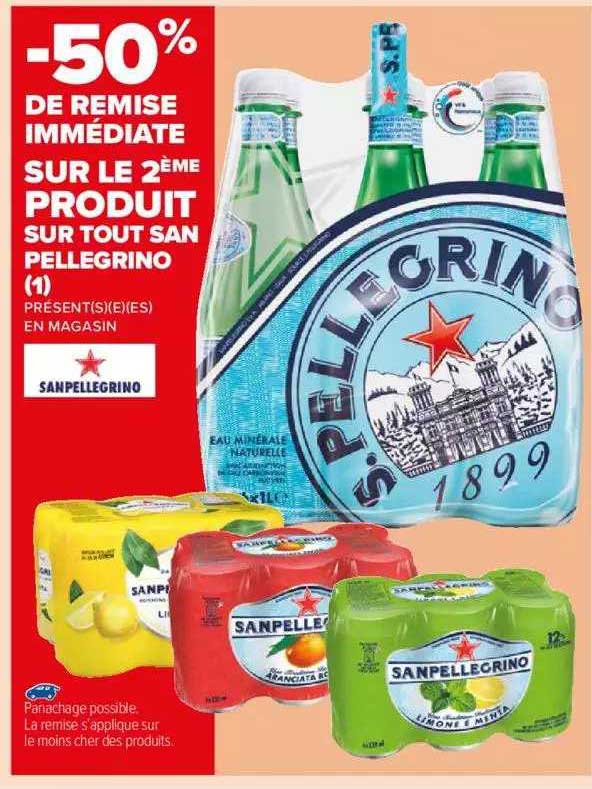 De Remise Immediate Sur Le 2eme Produit Sur Tout San Pellegrino
