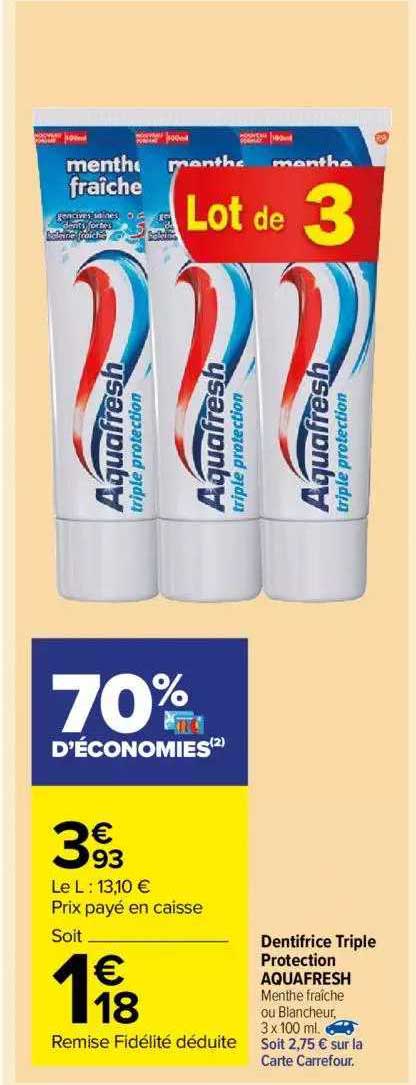 dentifrice triple protecion aquafresh