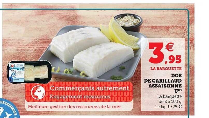 Dos De Cabillaud Assaisonné U