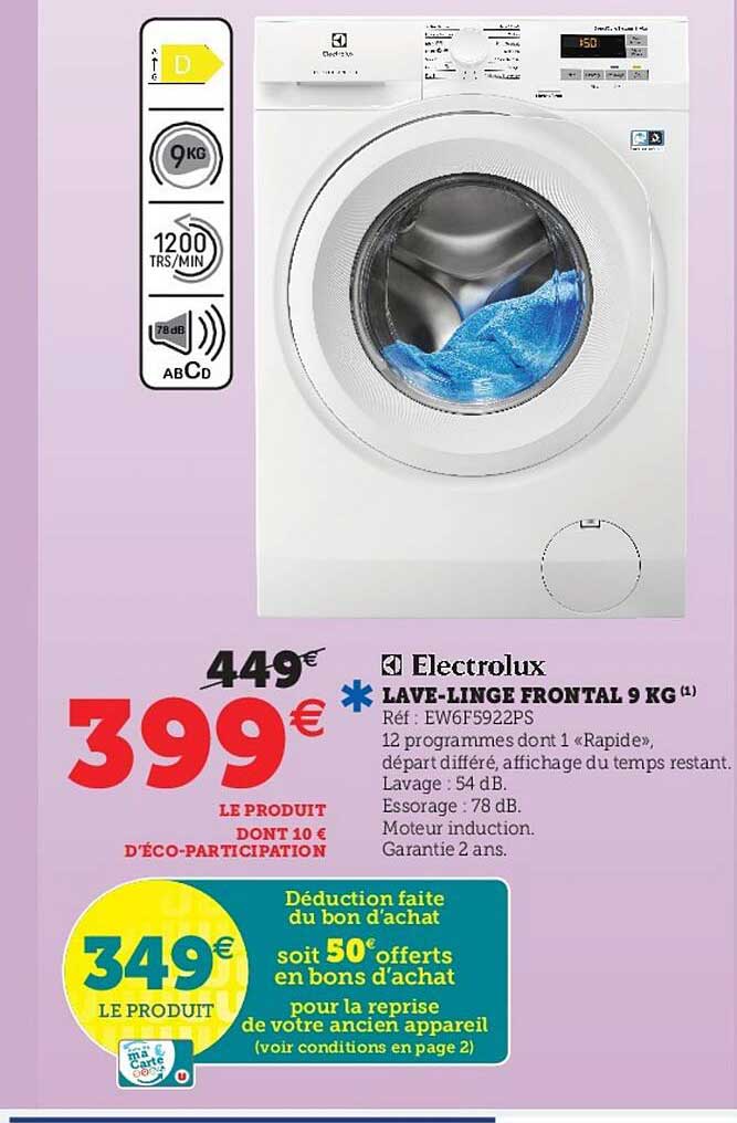 Electrolux Lave-linge Frontal 9 Kg