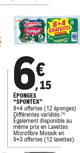 éponges spontex 8+4 offertes
