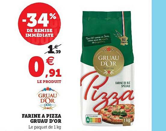 farine à pizza gruau d'or -34% de remise immédiate