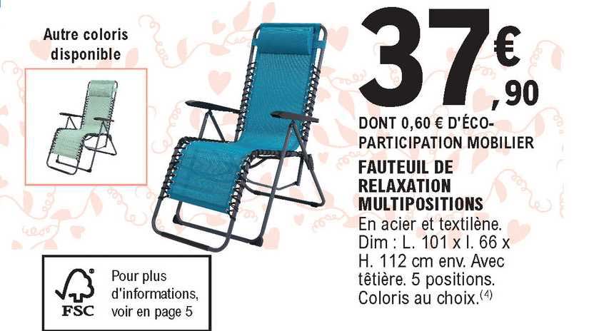 fauteuil de relaxation multipositions