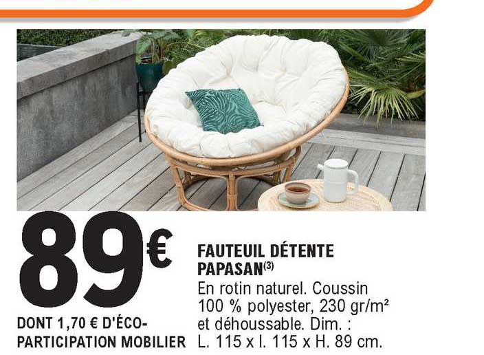 fauteuil détente papasan