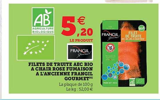 Filets De Truite Aec Bio à Chair Rose Fumaison à L'ancienne Frangil Gourmet