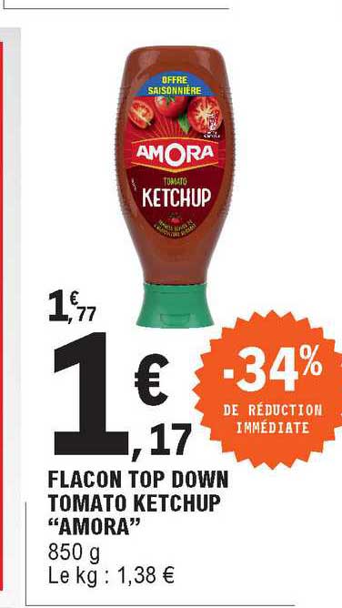 Flacon Top Down Tomato Ketchup Amora -34% De Réduction Immédiate
