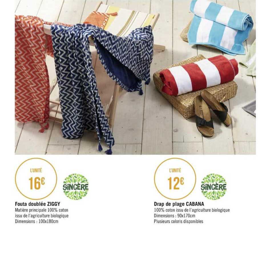 fouta doublée ziggy , drap de plage cabana
