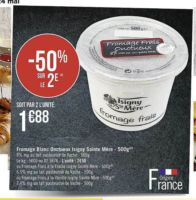 Fromage Blanc Onctueux Isigny Sainte Mere-500g