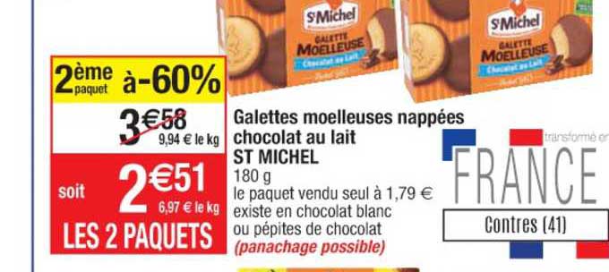 galettes moelleuses nappées chocolat au lait st michel