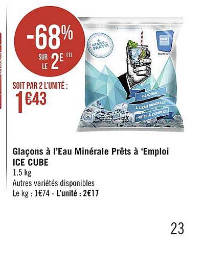 glaçon à minérale prêts à emploi ice cube