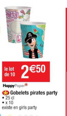 happypaper gobelets pirates party