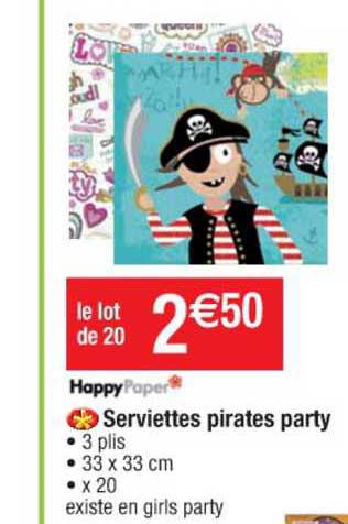 happypaper serviettes pirates party