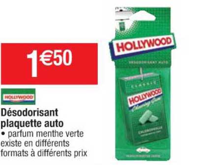 Hollywood Désodorisant Plaquette Auto